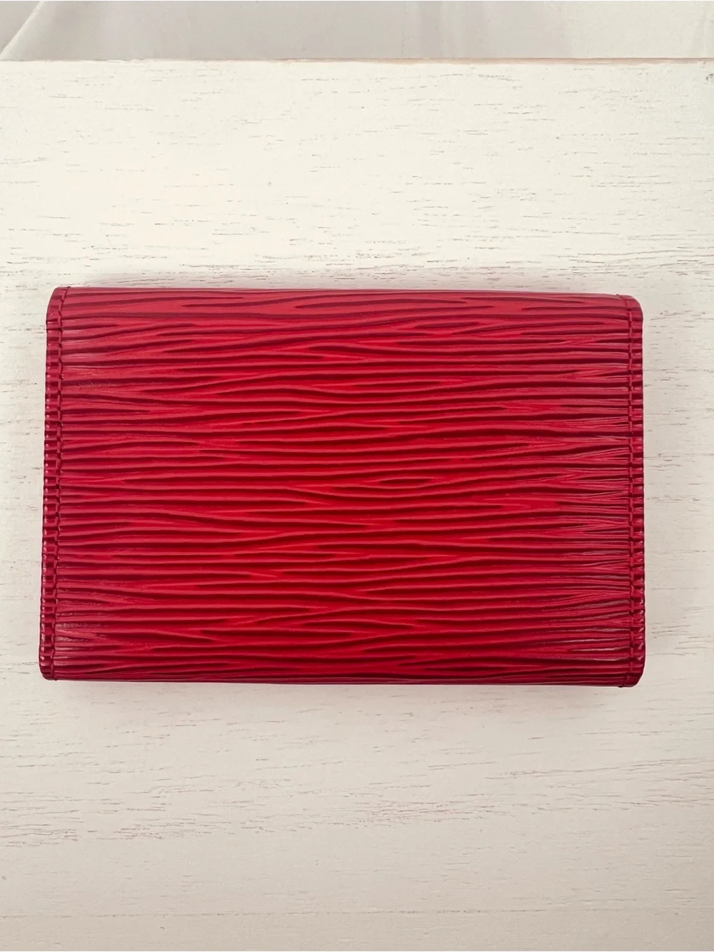 LOUIS VUITTON Red Epi Leather 6 Key Holder